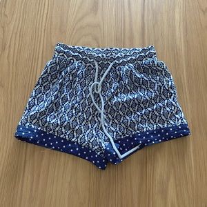 Blue and White Printed Shorts Size S